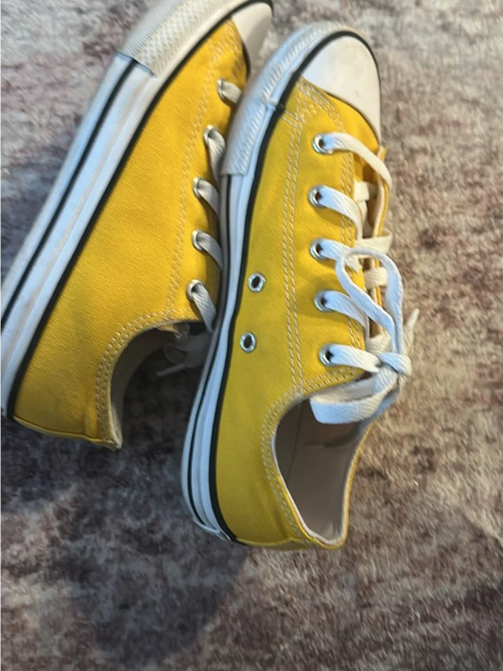 Converse Kids Yellow Canvas Low-Top Sneakers